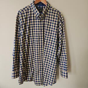 Paul Fredrick Men's Non-Iron Cotton Button Down Shirt, Size 19/35 Classic Fit